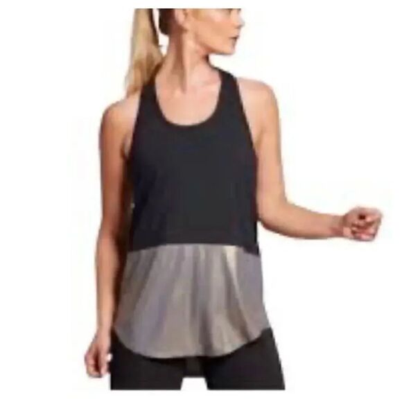NWT Champion Black Gold Color Block Women’s Solid Retro Racer Back  SZ M #1147 - Picture 1 of 11